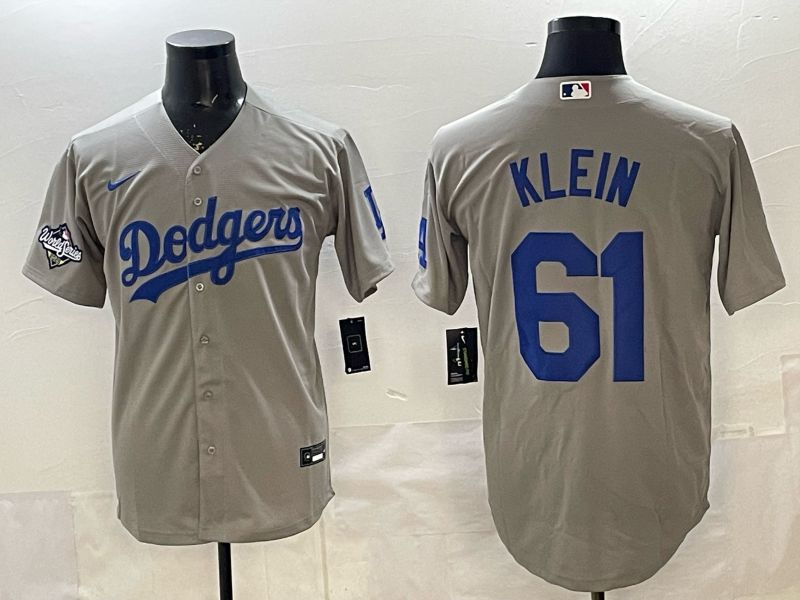 Men 2025 Nike Los Angeles Dodgers #61 Klein Grey Game MLB Jersey 010->los angeles dodgers->MLB Jersey